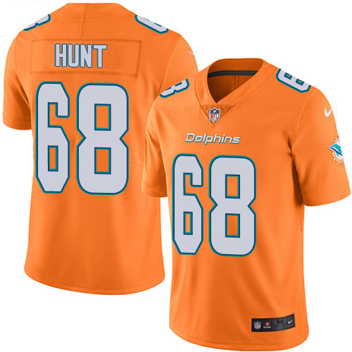Nike Miami Dolphins #68 Robert Hunt Orange Green Youth Stitched NFL Limited Rush Jersey
